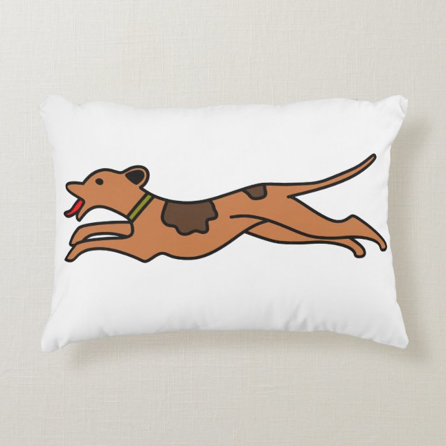 Spielerisches Laufen Hunde Akzent Kissen - reine B (Vorderseite)