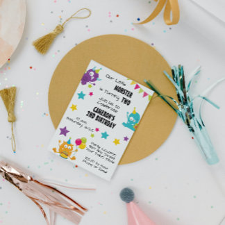 Spielerisches Monster Einladung zum Geburtstag