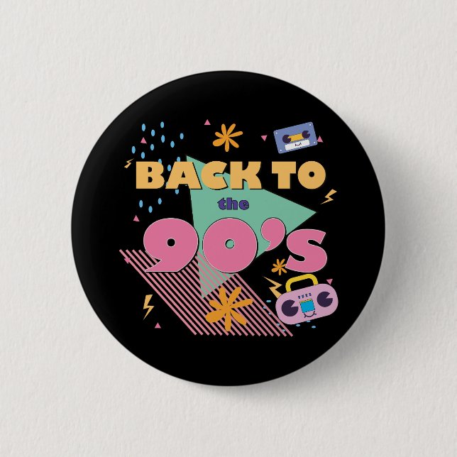 Spielerisches Nostalgie-Design Button (Vorderseite)