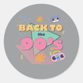 Spielerisches Nostalgie-Design Runder Aufkleber