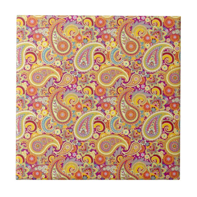 Spielerisches Paisley Fliese (Vorderseite)