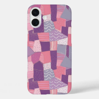 Spielerisches Patchwork Harmonie iPhone 16 Plus Hülle