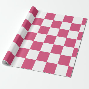 Spielerisches Rosa Weiß Kariert – Süße Fröhlichkei Geschenkpapier