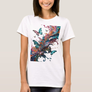 Spielerisches Silber ABSTRACT ART Maßgeschneiderte T-Shirt