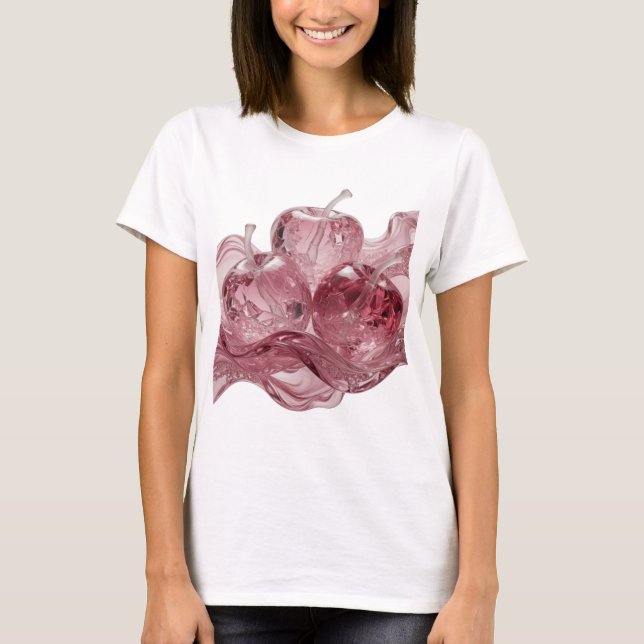 Spielerisches Silber-GLAS-ÄPFEL-Statement-Design T-Shirt (Vorderseite)