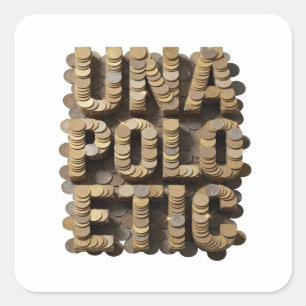 Spielerisches Silber UNA POL TICA Sticker Design