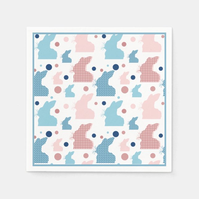 Spielerisches Silhouette Muster Serviette (Vorderseite)