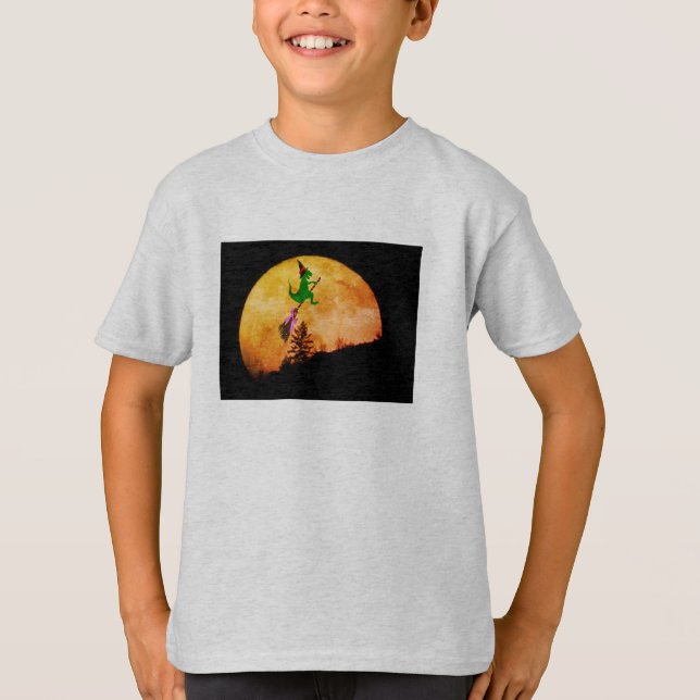 spielerisches T-Rex HexenHalloween-T-Shirt | Funny T-Shirt (Vorderseite)