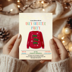 Spielerisches Ugly Sweater Christmas Party - Spaß  Einladung
