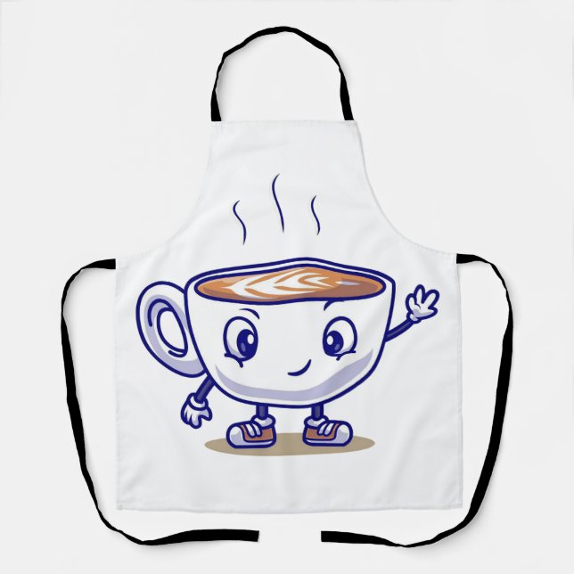 Spielerisches und lustiges Kaffeedesign Schürze (Vorderseite)
