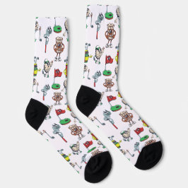 Spielerisches und spielerisches Cartoon-Muster Socken