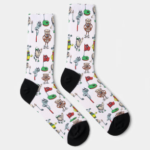 Spielerisches und spielerisches Cartoon-Muster Socken