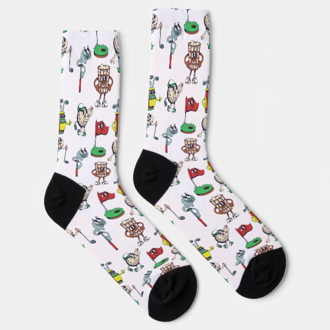 Spielerisches und spielerisches Cartoon-Muster Socken (Rechts)