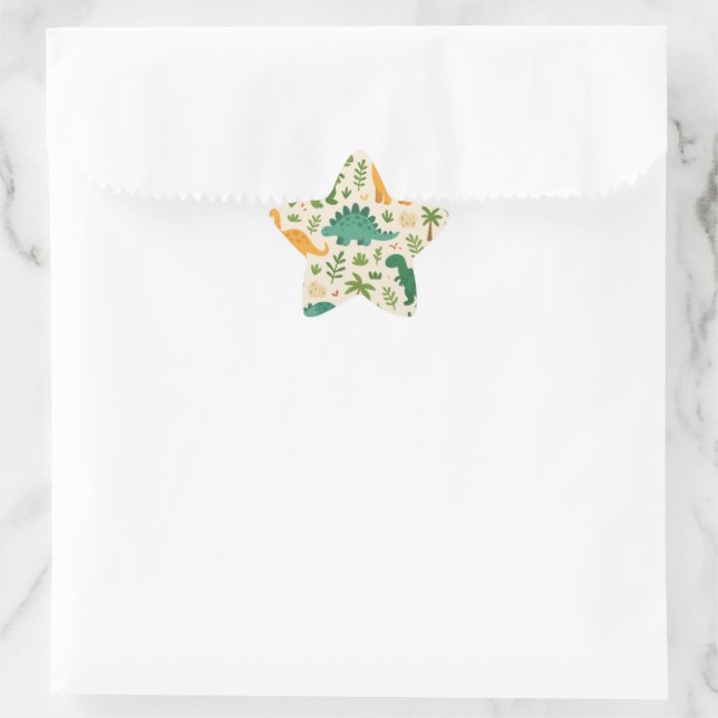 Spielerisches urzeitliches Dinosaurier-Muster Kind Stern-Aufkleber (Tasche)