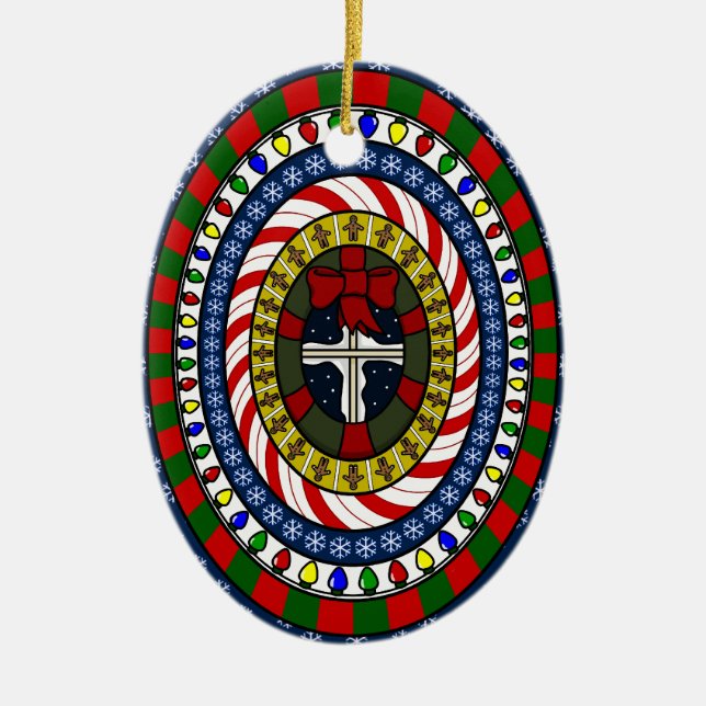 Spielerisches Weihnachtsgeschenk Keramik Ornament (Vorne)