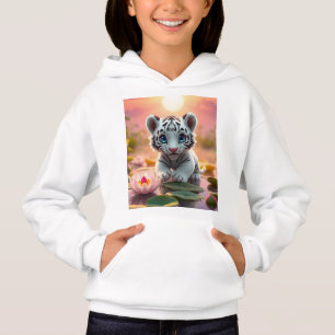 Spielerisches Weiße Tiger-Cub in Indiens Feuchtgeb Hoodie