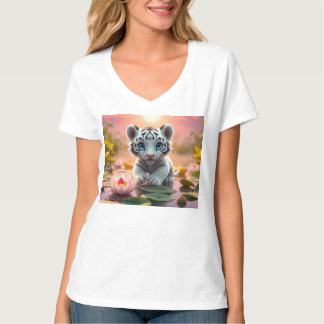 Spielerisches Weiße Tiger-Cub in Indiens Feuchtgeb T-Shirt