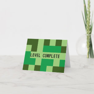 Spielerkarte für Level Complete Gamer Dankeskarte