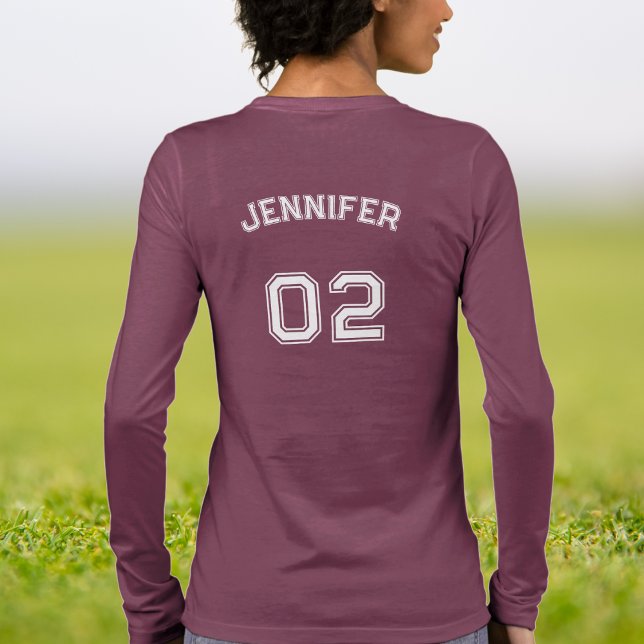 Spielername Jersey Number Women Maroon Long Sleeve Tri-Blend Shirt (Player Name Jersey Number Women Maroon Long Sleeve Tri-Blend Shirt)