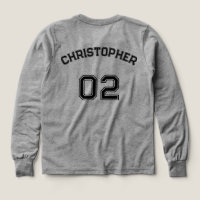 Spielername Jersey Nummer Grau Boys Long Sleeve