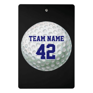Spielername und Nummer Golf Ball Mini Klemmbrett