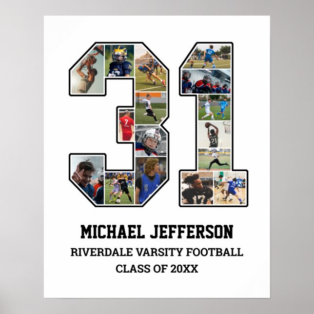 Spielernummer 31 FotoCollage des Senior Sports Tea Poster (Vorne)