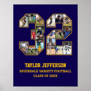 Spielernummer 32 Foto Collage des Senior Sports Te Poster