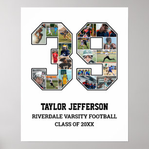 Spielernummer 39 Foto Collage des Senior Sports Te Poster