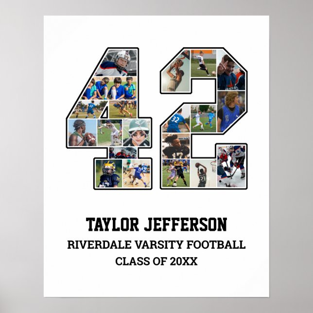Spielernummer 42 FotoCollage des Senior Sports Tea Poster (Vorne)