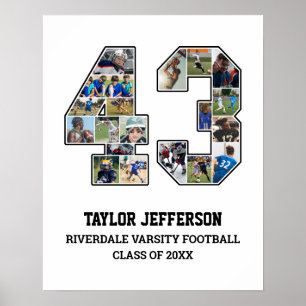 Spielernummer 43 Foto Collage des Senior Sports Te Poster