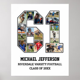 Spielernummer 61 Foto-Collage des Senior Sports Te Poster
