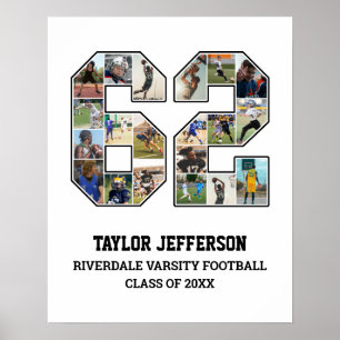 Spielernummer 62 Foto Collage des Senior Sports Te Poster