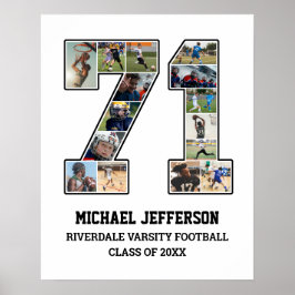 Spielernummer 71 Foto Collage des Senior Sports Te Poster