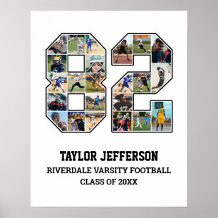 Spielernummer 82 Foto Collage des Senior Sports Te Poster