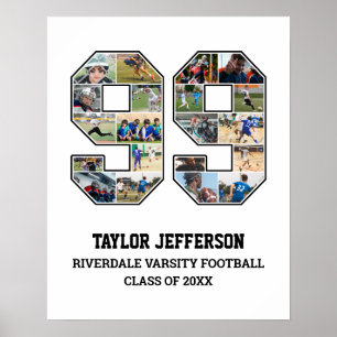 Spielernummer 99 Foto Collage des Senior Sports Te Poster