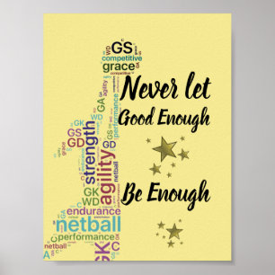 Spielerpositionen und Motivierend Netball-Angebot Poster