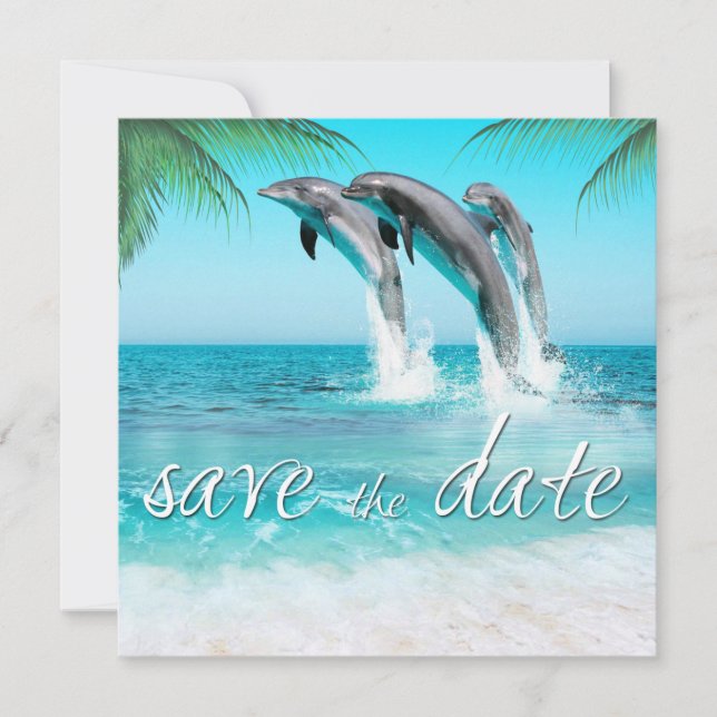 SPIELFÄLTIGE DOLPHINE TROPISCHES OZEAN Save the Da Save The Date (Vorderseite)