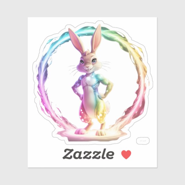 Spielful Bunny Bliss Aufkleber (Blatt)