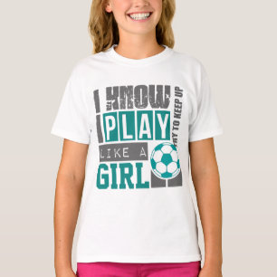 Spielfußball mag ein Mädchen T-Shirt