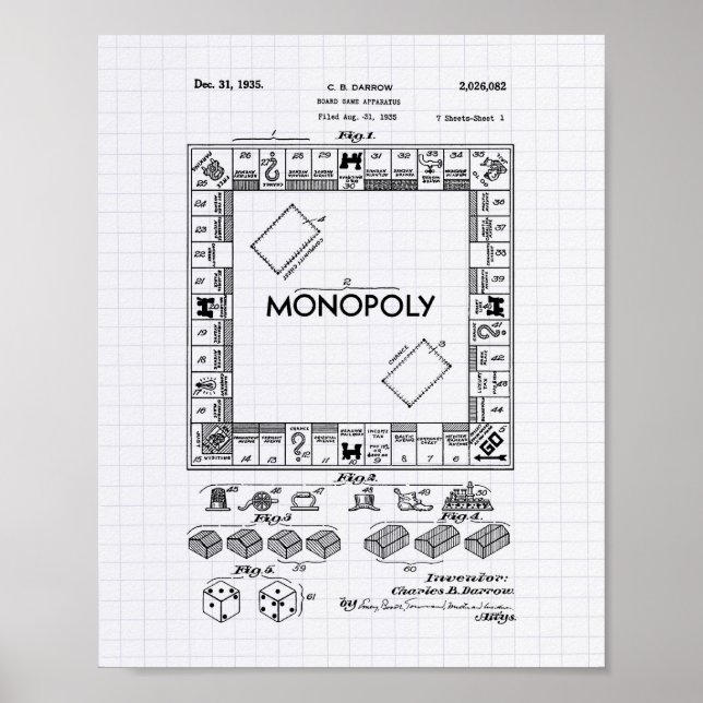 Spielgerät für Board 1935 - Patentart - Peper mit  Poster (Vorne)