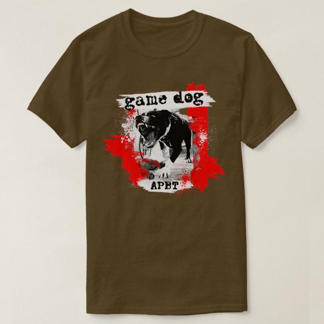 Spielhund APBT American Pitbull Terrier WHITE Edit T-Shirt (Design vorne)