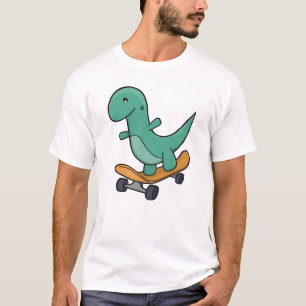 Spieliger Dinosaurier auf Skateboard T-Shirt