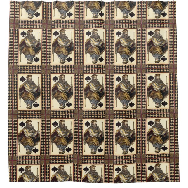 Spielkarte des Königs der Spades durch das Vision  Duschvorhang (Vorderseite)