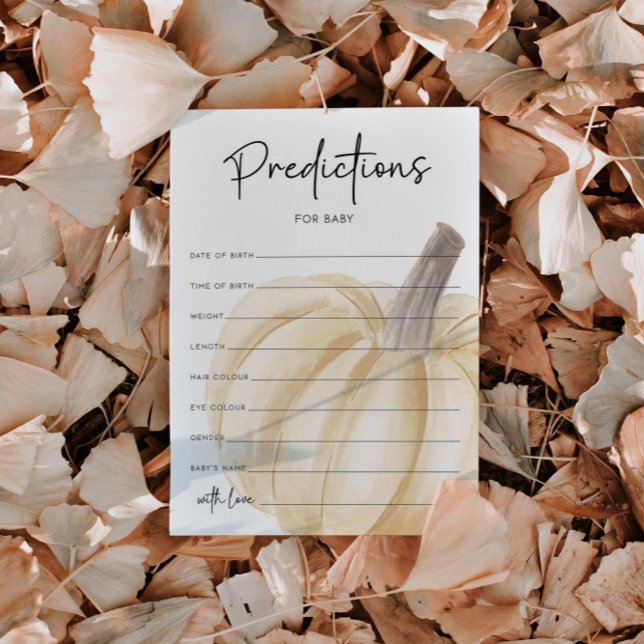 Spielkarte für Autumn Baby Shower Predictions Einladung (Von Creator hochgeladen)