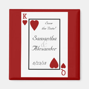 Spielkarte-König/Königin-Save the Date Magnet