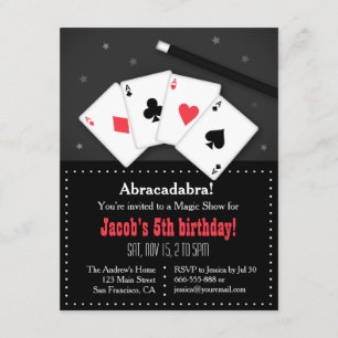Spielkarte-Magie-Party Einladungen