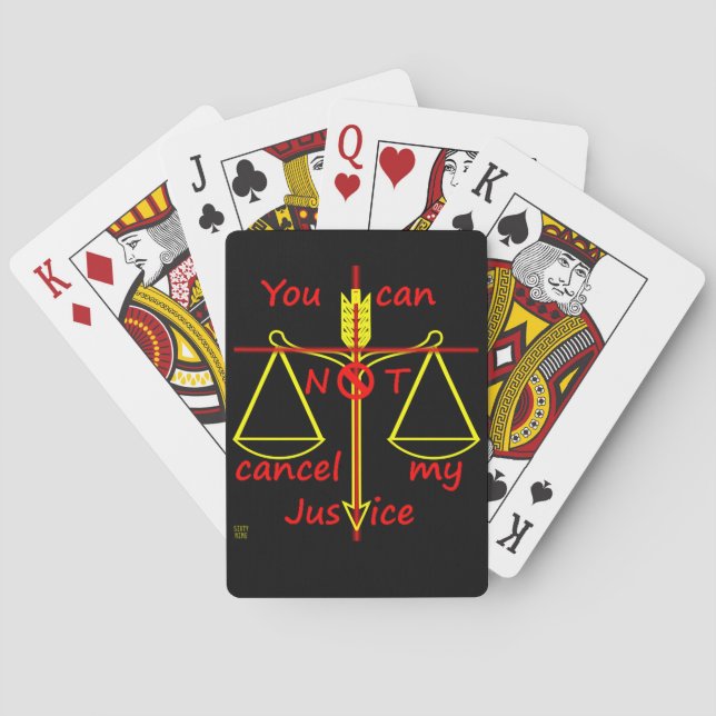 Spielkarten "CANCEL JUSTICE" (Rückseite)