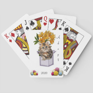 Spielkarten-Deck Adoptiere-Kätzchen-Garn-Blumenmus Spielkarten