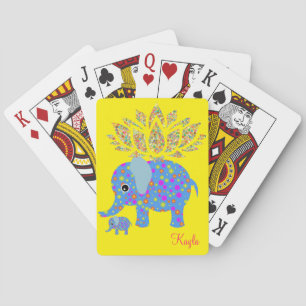 Spielkarten-Deck Bunter Elefant Gelb Spielkarten