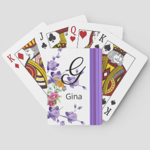 Spielkarten-Deck Florale Lila Streifen Spielkarten